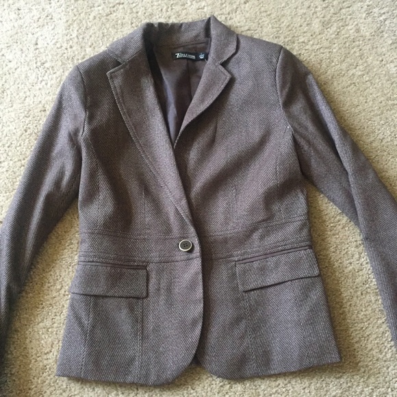 NWT size 2 brown tweet suit jacket NY&co - Picture 2 of 6